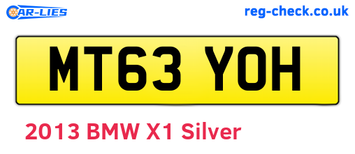 MT63YOH are the vehicle registration plates.