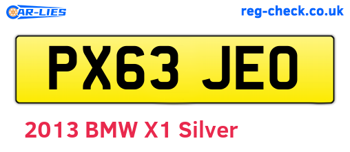 PX63JEO are the vehicle registration plates.