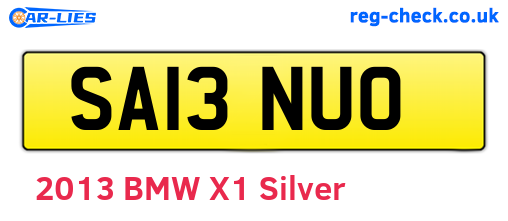 SA13NUO are the vehicle registration plates.