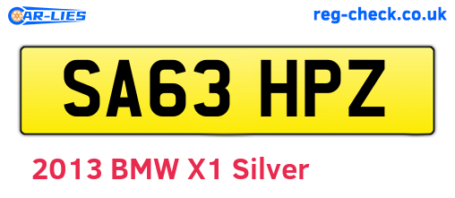 SA63HPZ are the vehicle registration plates.