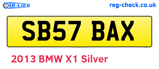 SB57BAX are the vehicle registration plates.