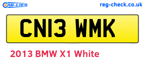 CN13WMK are the vehicle registration plates.