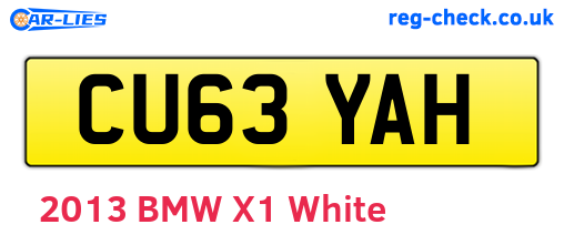 CU63YAH are the vehicle registration plates.