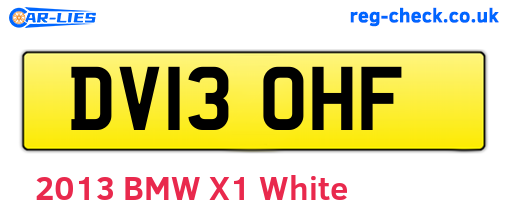 DV13OHF are the vehicle registration plates.