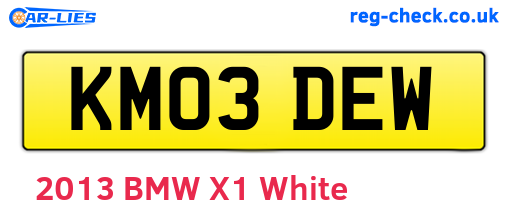 KM03DEW are the vehicle registration plates.