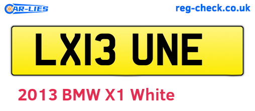 LX13UNE are the vehicle registration plates.