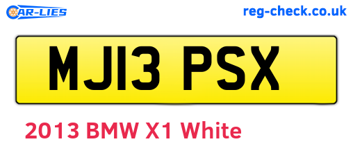 MJ13PSX are the vehicle registration plates.