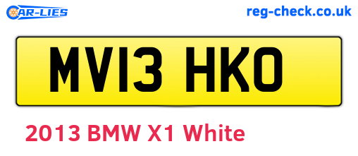 MV13HKO are the vehicle registration plates.