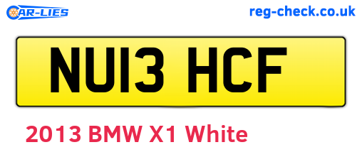 NU13HCF are the vehicle registration plates.