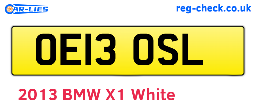 OE13OSL are the vehicle registration plates.