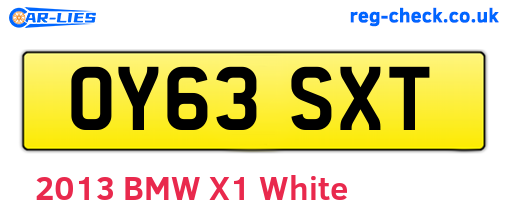 OY63SXT are the vehicle registration plates.