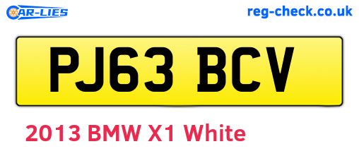 PJ63BCV are the vehicle registration plates.