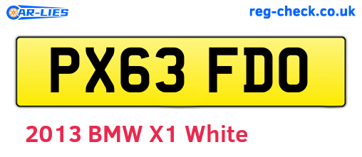 PX63FDO are the vehicle registration plates.