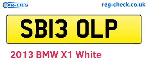 SB13OLP are the vehicle registration plates.