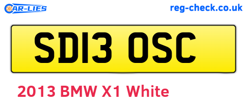 SD13OSC are the vehicle registration plates.