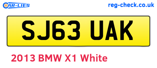 SJ63UAK are the vehicle registration plates.