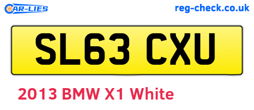 SL63CXU are the vehicle registration plates.