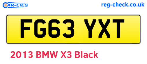 FG63YXT are the vehicle registration plates.