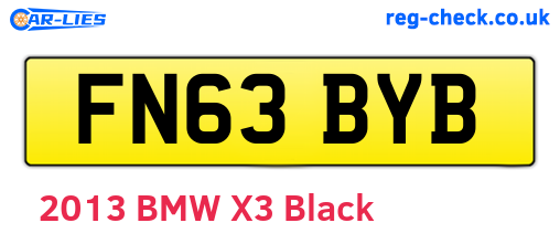 FN63BYB are the vehicle registration plates.