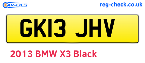 GK13JHV are the vehicle registration plates.