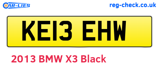 KE13EHW are the vehicle registration plates.
