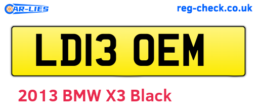 LD13OEM are the vehicle registration plates.