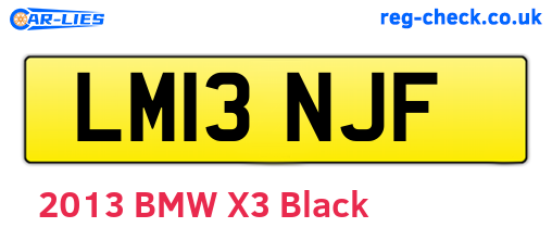 LM13NJF are the vehicle registration plates.