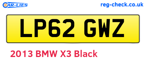 LP62GWZ are the vehicle registration plates.