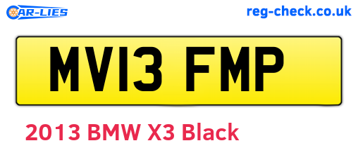 MV13FMP are the vehicle registration plates.
