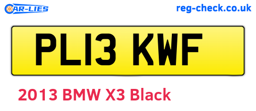 PL13KWF are the vehicle registration plates.