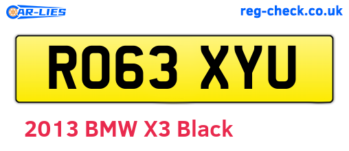 RO63XYU are the vehicle registration plates.