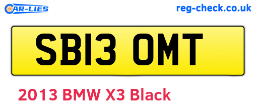 SB13OMT are the vehicle registration plates.