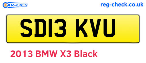 SD13KVU are the vehicle registration plates.