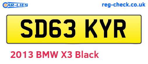 SD63KYR are the vehicle registration plates.