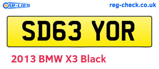 SD63YOR are the vehicle registration plates.