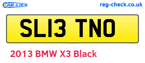 SL13TNO are the vehicle registration plates.
