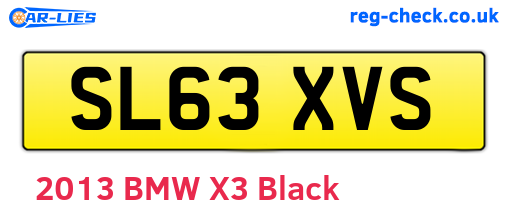 SL63XVS are the vehicle registration plates.