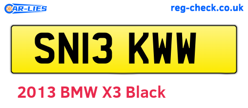 SN13KWW are the vehicle registration plates.