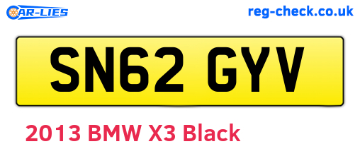 SN62GYV are the vehicle registration plates.
