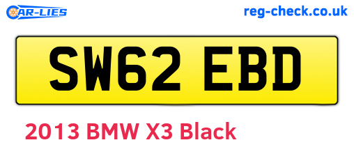 SW62EBD are the vehicle registration plates.