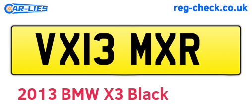 VX13MXR are the vehicle registration plates.