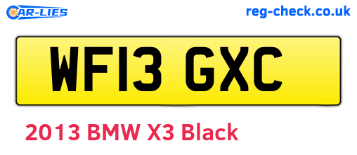 WF13GXC are the vehicle registration plates.
