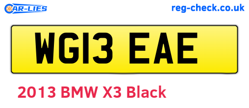WG13EAE are the vehicle registration plates.