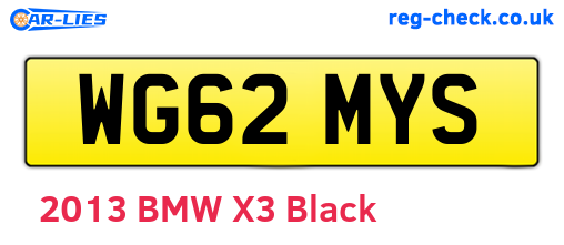 WG62MYS are the vehicle registration plates.