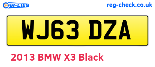 WJ63DZA are the vehicle registration plates.