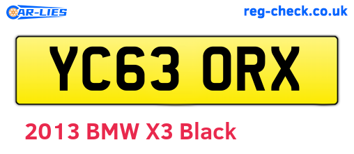 YC63ORX are the vehicle registration plates.