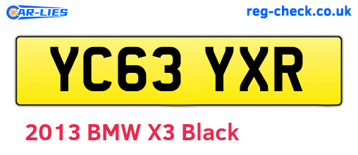YC63YXR are the vehicle registration plates.