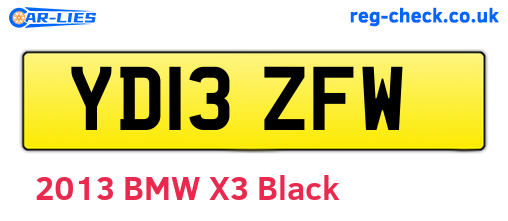YD13ZFW are the vehicle registration plates.
