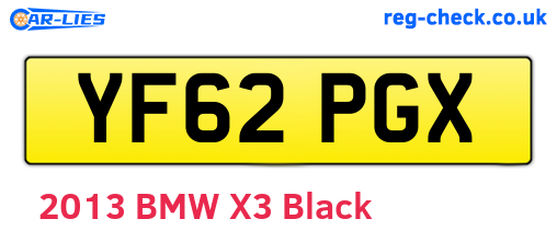 YF62PGX are the vehicle registration plates.