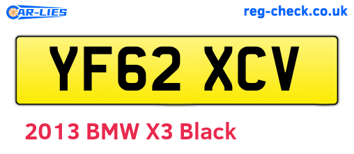 YF62XCV are the vehicle registration plates.
